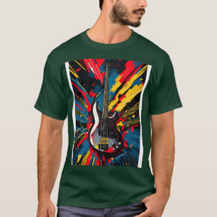 Cosmic Bass Riff Shattering Musical Dimensions for T-Shirt
