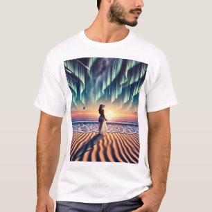 Cosmic Beachscape: Aurora Dreaming 3-D Optical Ill T-Shirt