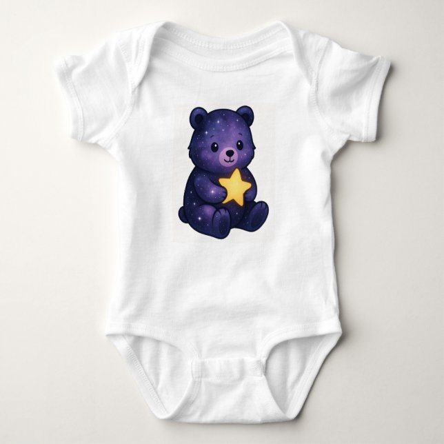 Cosmic Bear Infant Bodysuit – Star Hug Design (Front)