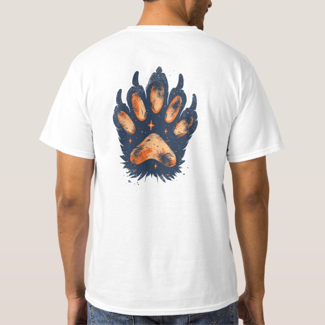Cosmic Bear Paw Print T-Shirt – Front & Back Desig (Back)
