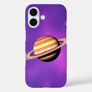 Cosmic Beauty: Saturn's Serene Glow iPhone 16 Case