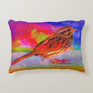 Cosmic Bird Dreamscape Art Print" Decorative Cushion