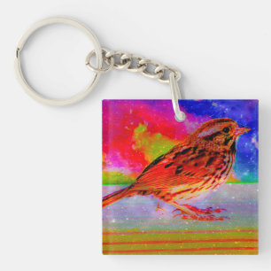 Cosmic Bird Dreamscape Art Print" Key Ring