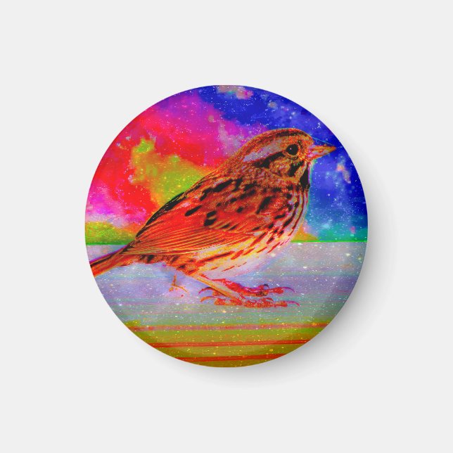 Cosmic Bird Dreamscape Art Print" Magnet (Front)
