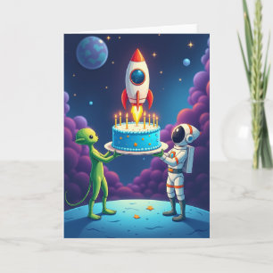 Cosmic Birthday Cake Card