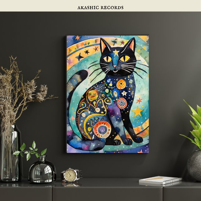 Cosmic Black Cat Art Celestial Cat Magic Spirit    Poster (Creator Uploaded)