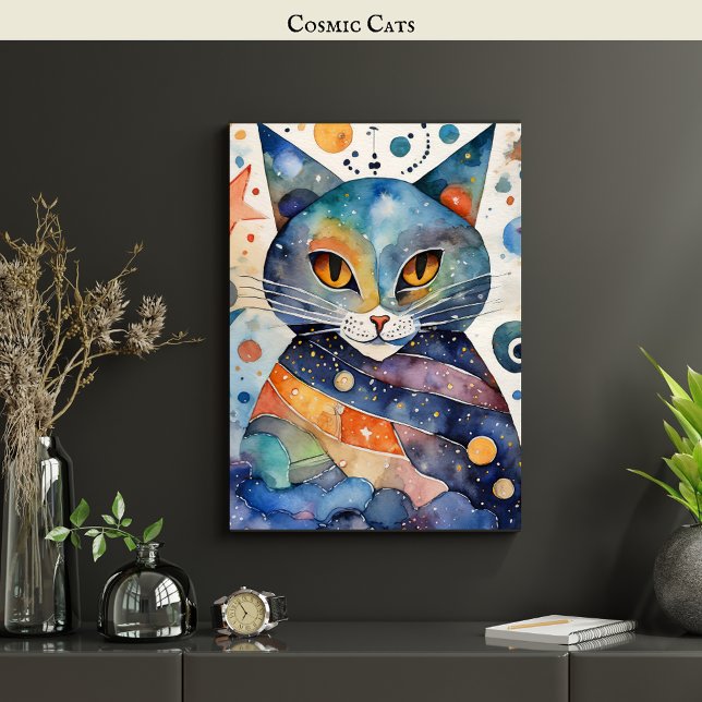 Cosmic Black Cat Art Celestial Cat Magic Spirit    Poster (Creator Uploaded)
