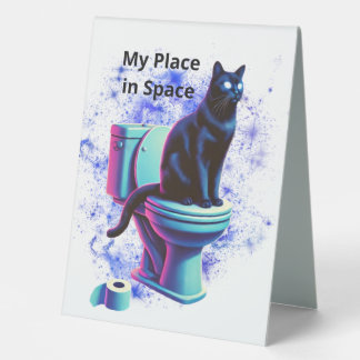 Cosmic Black Cat Toilet – Surreal Vaporwave Art