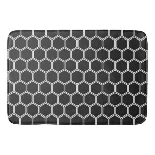 Cosmic Black Hexagon 1 Bath Mat