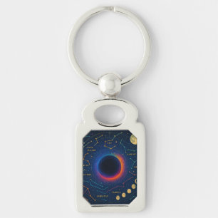 Cosmic Black Hole & Constellations Art - Celestial Key Ring