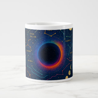 Cosmic Black Hole & Constellations Art - Celestial Large Coffee Mug