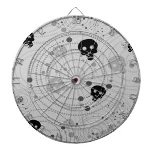 Cosmic Black Skull Pattern Dartboard