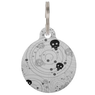 Cosmic Black Skull Pattern Pet Tag