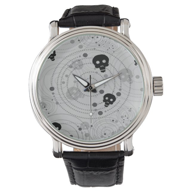 Cosmic Black Skull Pattern Watch (Front)