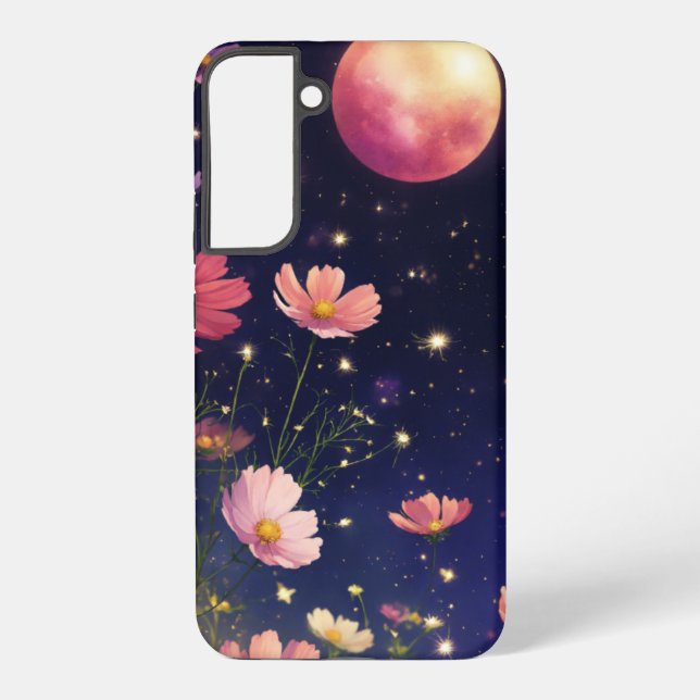Cosmic Bloom Night Sky Design Samsung Galaxy S22+ Case (Back)