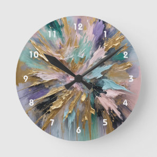 Cosmic Bloom Round Clock