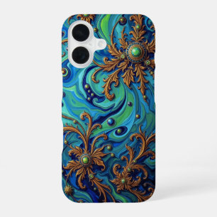 Cosmic Bloom: Surreal Energy Flow iPhone 16 Case