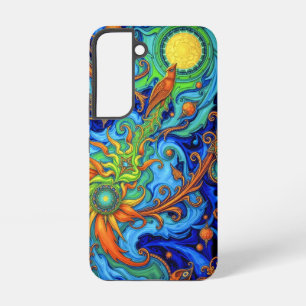 Cosmic Bloom: Surreal Energy Flow Samsung Galaxy Case