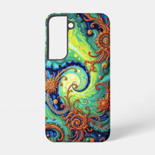 Cosmic Bloom: Surreal Energy Flow Samsung Galaxy Case