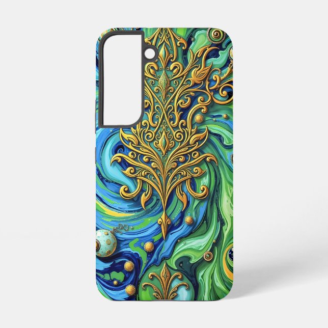 Cosmic Bloom: Surreal Energy Flow Samsung Galaxy S22 Case (Back)