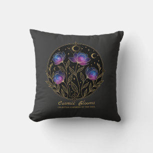 Cosmic Blooms – Celestial Floral Mandala flowers Cushion