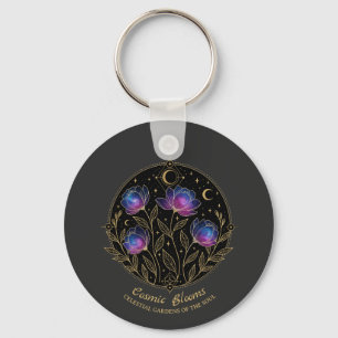 Cosmic Blooms – Celestial Floral Mandala flowers Key Ring