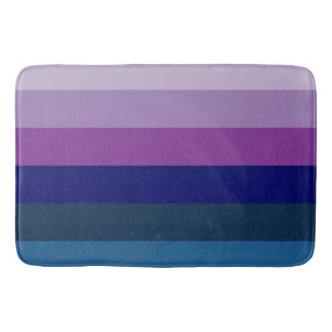 Cosmic Blue and Purple Stripes Bath Mat