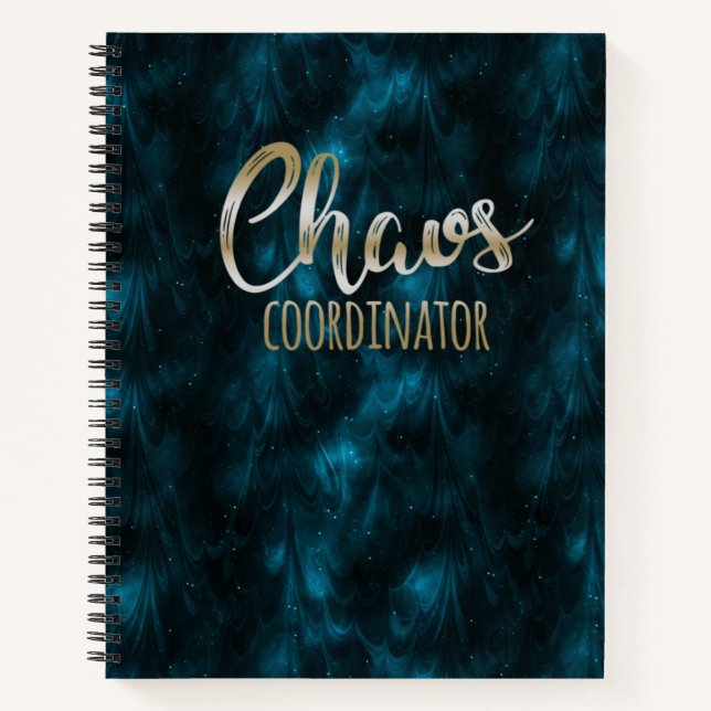 Cosmic Blue Chaos Coordinator Personal Planner Notebook (Front)