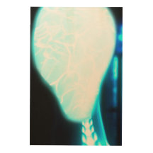 Cosmic Blue Ether Alien Wood Wall Art