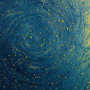 Cosmic Blue & Gold Abstract Print Yoga PanLeggings Leggings