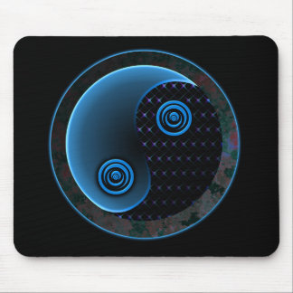 Cosmic Blue in Balance Yin Yang Mouse Pad