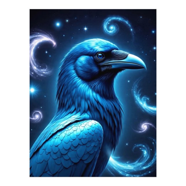 Cosmic Blue Raven Photo Print (Front)