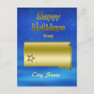 Cosmic Blue Sky South Dakota Map Custom Postcard