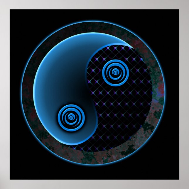 Cosmic Blue Yin Yang Poster (Front)
