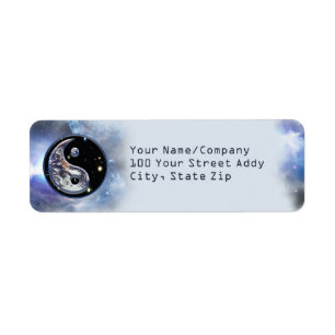 Cosmic Blue Yin Yang Return Address Label