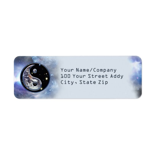 Cosmic Blue Yin Yang Return Address Label