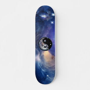Cosmic Blue Yin Yang Skateboard