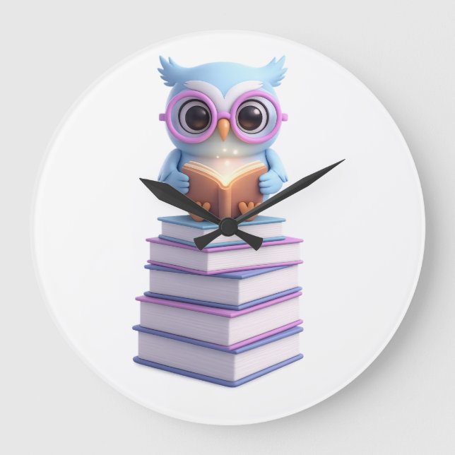 Cosmic Book Owl Large Clock (Front)