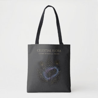 Cosmic Botanical Shadows & Starry Plant Outlines Tote Bag