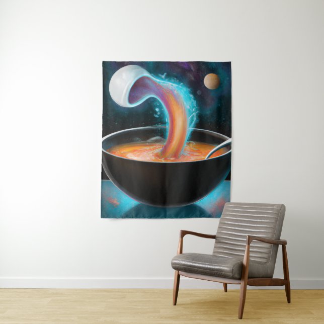 Cosmic bowl of soup portal digital art  tapestry (In Situ)