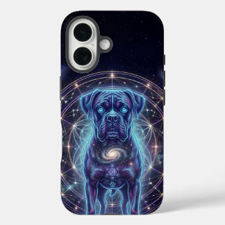 Cosmic Boxer Dog Zodiac Cyber Galaxy iPhone Case