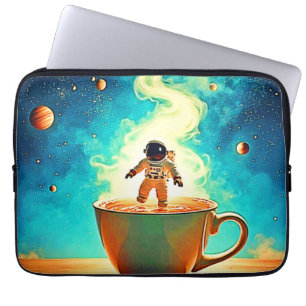 Cosmic Brew: Astronaut's Coffee Dream Laptop Sleeve