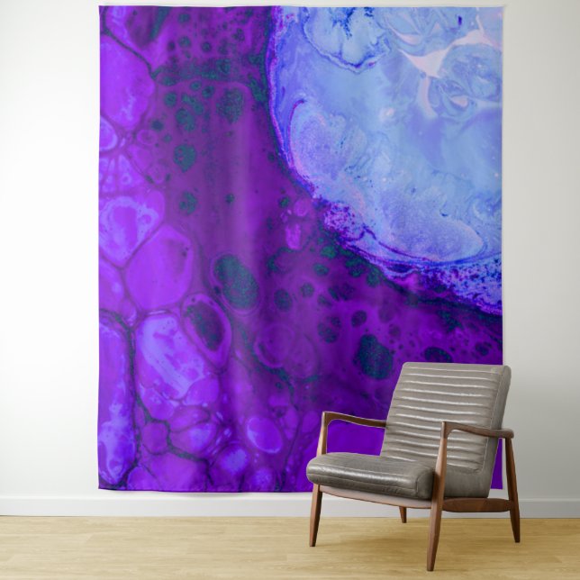 *~* Cosmic Brew Turquoise Abstract Circle Magenta Tapestry (In Situ)