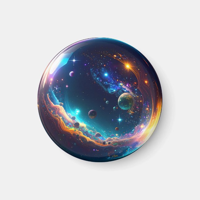 Cosmic Bubble Galaxy Fantasy Art Magnet (Front)