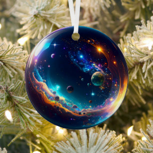 Cosmic Bubble Galaxy Fantasy Art Metal Tree Decoration