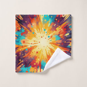 Cosmic Burst Abstract Splatter Art Bath Towel Set