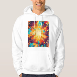Cosmic Burst Abstract Splatter Art Hoodie