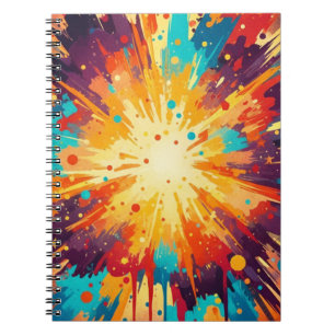 Cosmic Burst Abstract Splatter Art Notebook