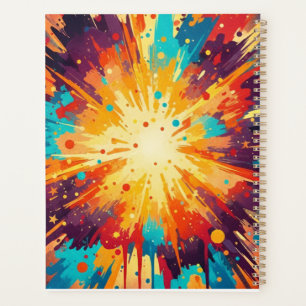 Cosmic Burst Abstract Splatter Art Planner