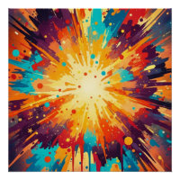 Cosmic Burst Abstract Splatter Art
